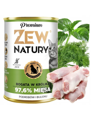 10x Mokra Karma Bogata W Królika 400g Premium Dla Kota Zew Natury