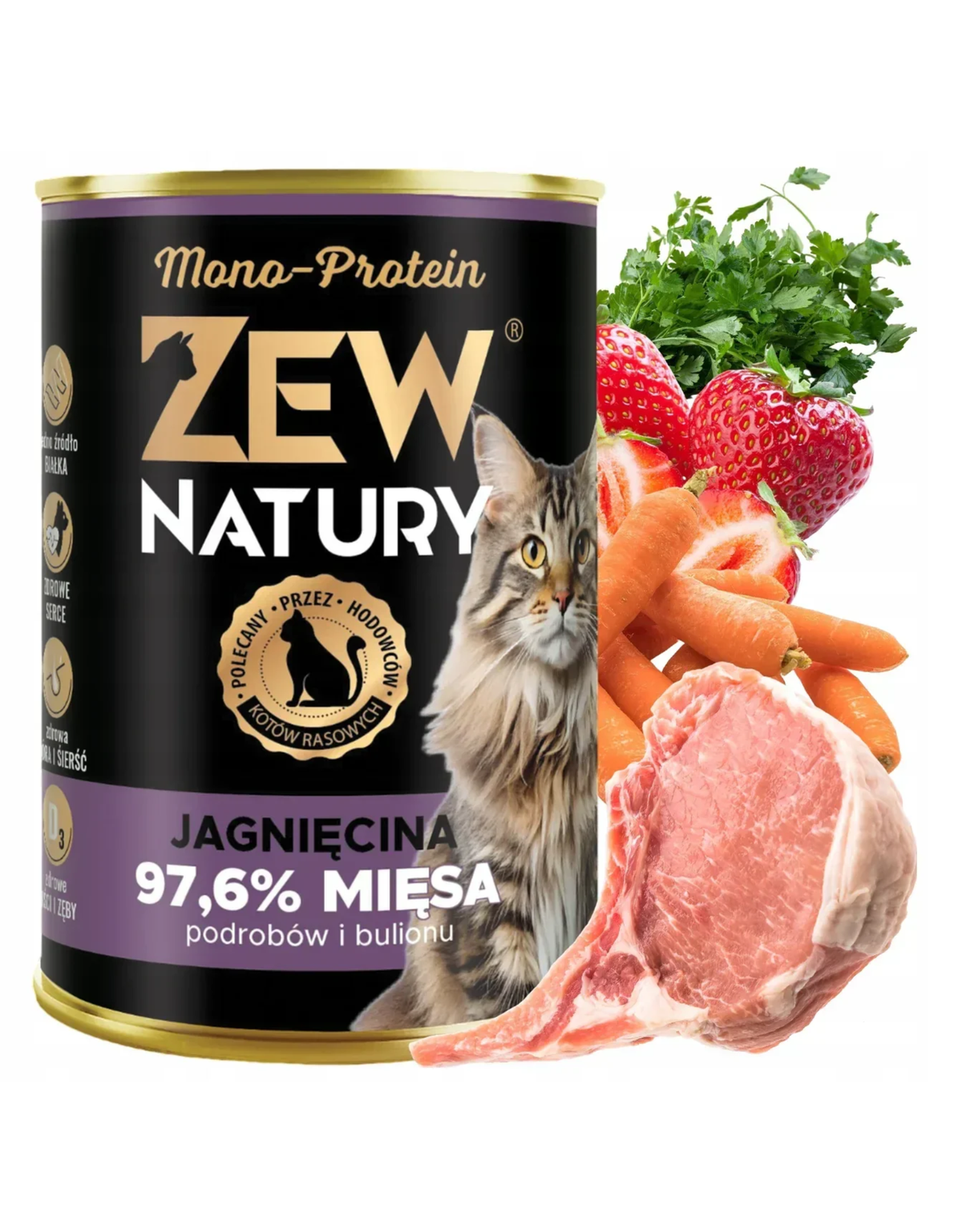 Mokra karma Jagnięcina Mono-Protein dla kota 400 g — Zew Natury