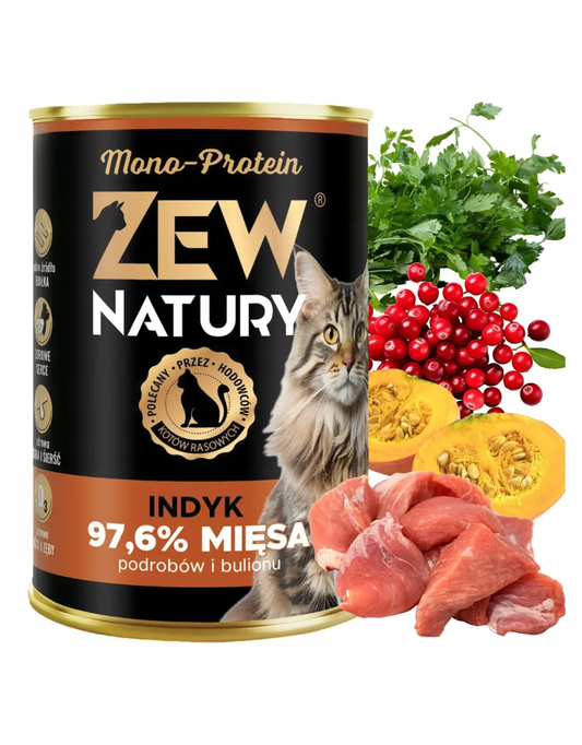 10 x Mokra Karma Indyk 400g Mono-Protein Dla Kota Zew Natury