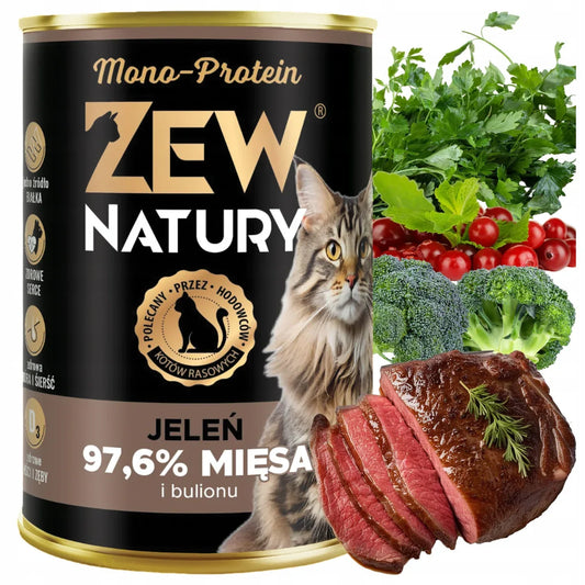 10 x Mokra Karma z Jeleniem 400g Mono-Protein Dla Kota Zew Natury - Zew Natury
