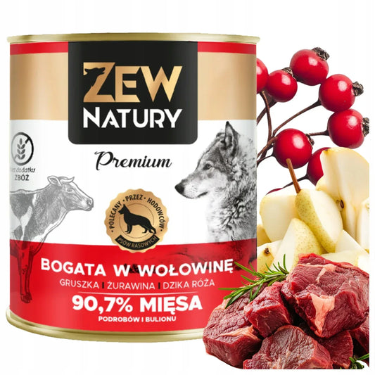 Mokra Karma Bogata w Wołowinę 800g dla Psa ZEW NATURY - Zew Natury
