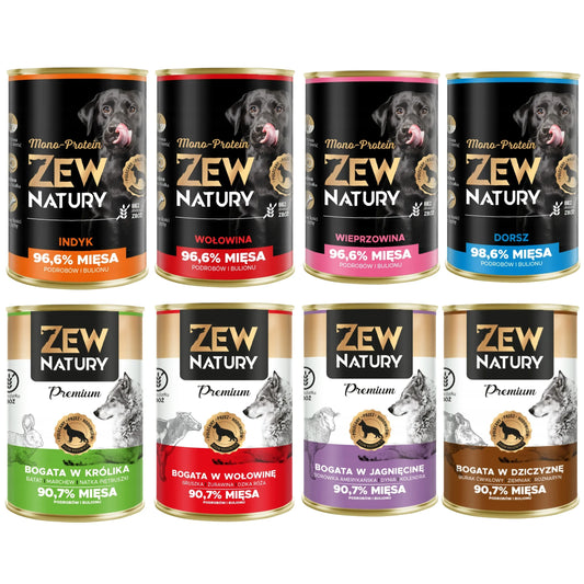 10x Mokra Karma Mix Smaków 400g BEZ KURCZAKA Mono+Premium Dla Psa Zew Natury - Zew Natury