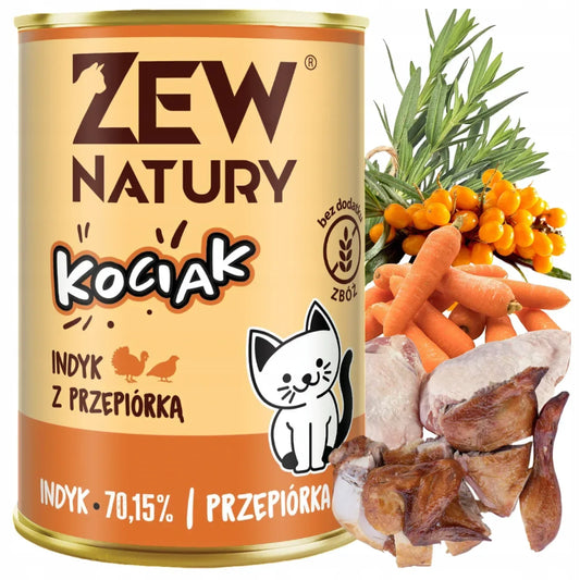 Mokra Karma Indyk z Przepiórką 400g dla Kota Zew Natury - Zew Natury