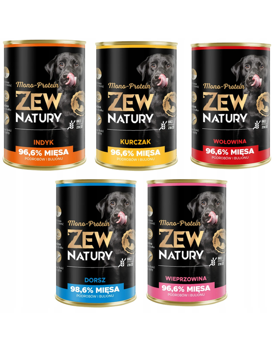 10 x Mokra Karma Mix Smaków 400g  Mono-Protein Dla Psa Zew Natury