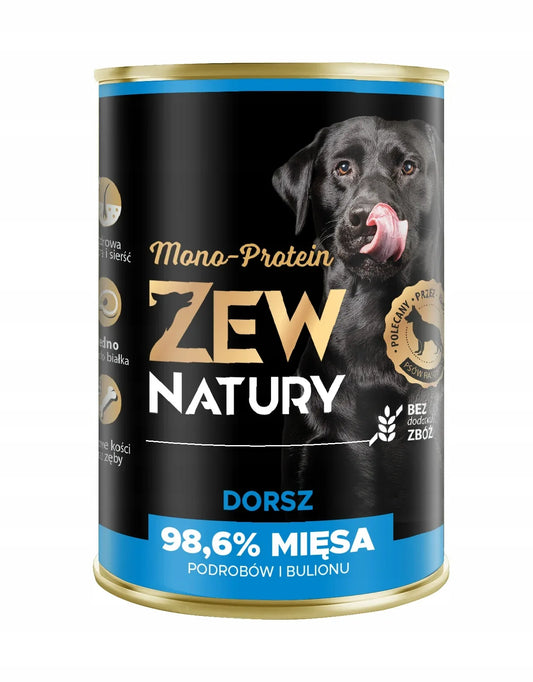 Mokra Karma Dorsz Cała Ryba 400g MONO-PROTEIN Dla psa ZEW NATURY - Zew Natury