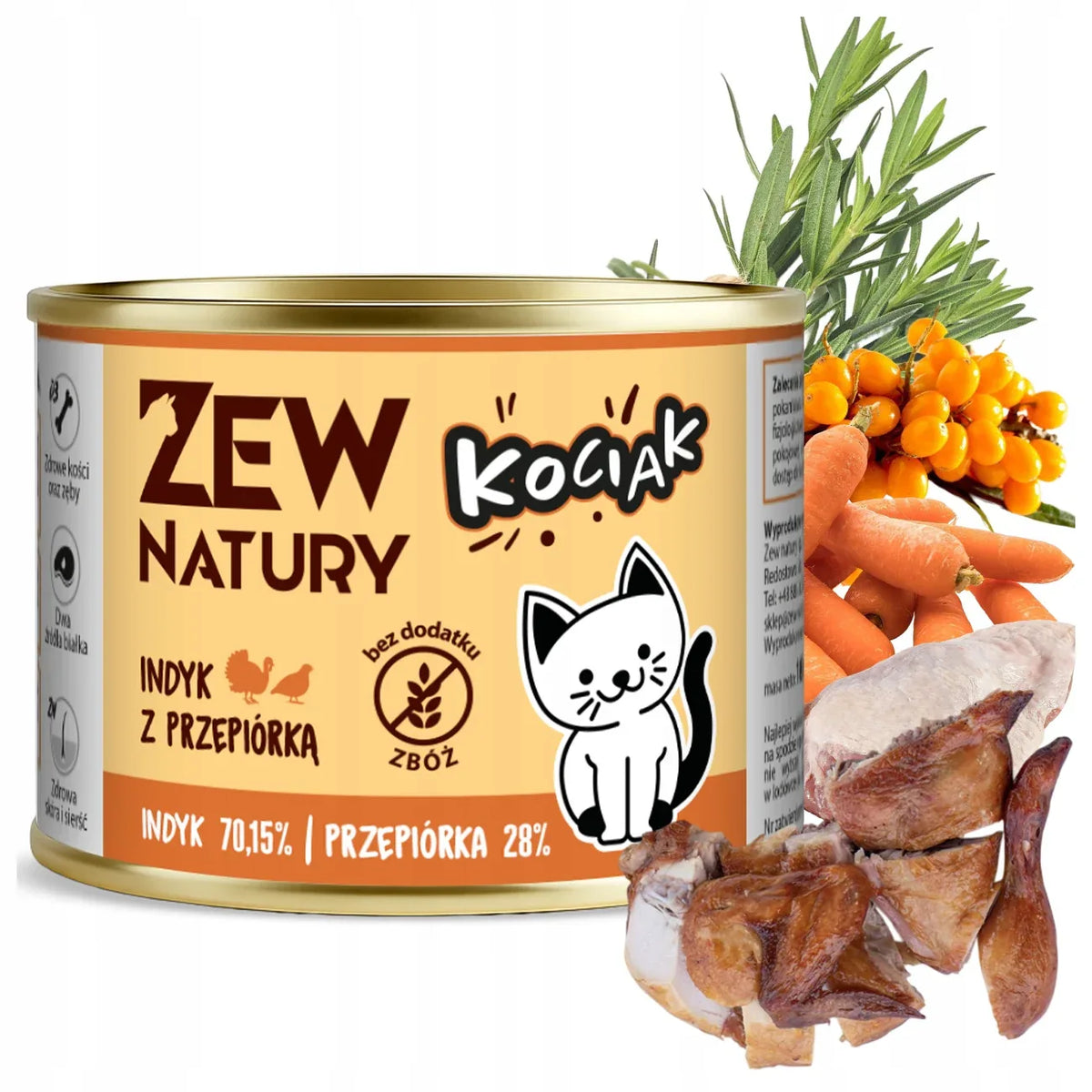 Zew Natury KOT Junior przepiórka puszka 185g - Zew Natury