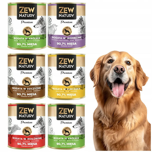 6 x Mokra Karma Mix smaków 800g PREMIUM Dla Psa Zew Natury - Zew Natury