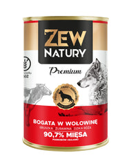 Karma mokra dla psa Zew Natury PREMIUM bogata w wołowinę puszka 400g