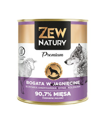 Karma mokra dla psa Zew Natury PREMIUM bogata w jagnięcinę puszka 800g