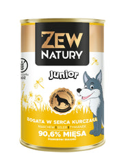 Karma mokra dla psa Zew Natury JUNIOR bogata w serca kurczaka 400g