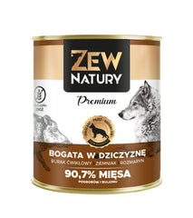 Karma mokra dla psa Zew Natury PREMIUM bogata w dziczyznę puszka 800g