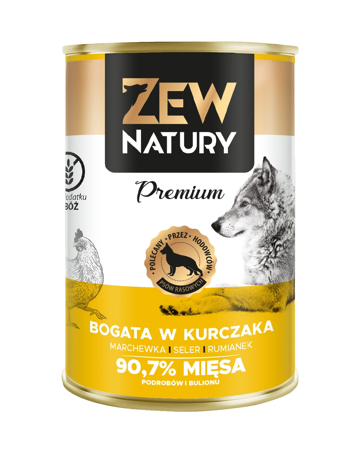 Karma mokra dla psa Zew Natury PREMIUM bogata w kurczaka puszka 400g