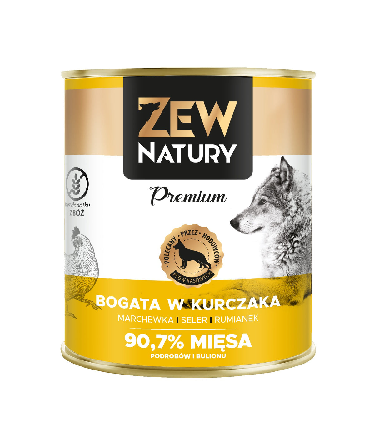 Karma mokra dla psa Zew Natury PREMIUM bogata w kurczaka puszka 800g
