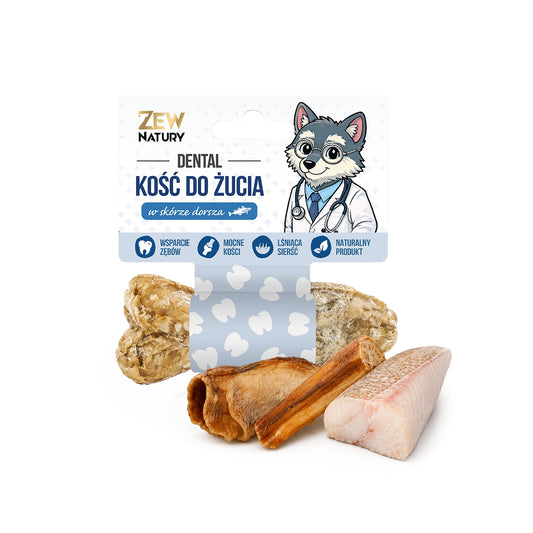 Zew Natury Gryzak do żucia przysmak dla psa Rybka w skórze dorsza 12cm