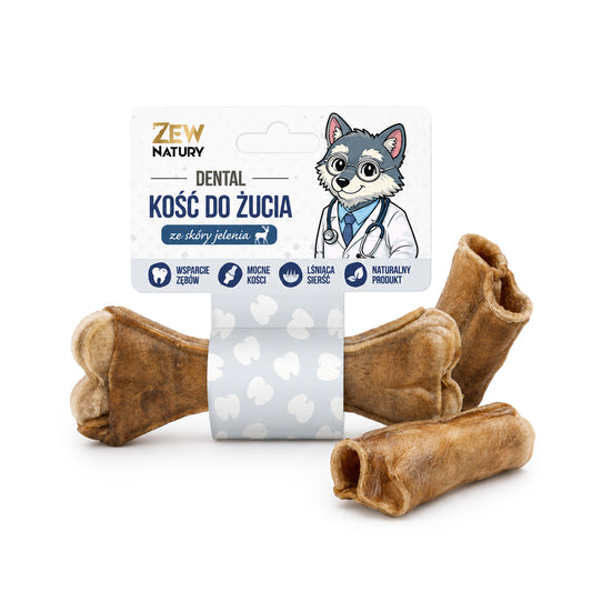 Zew Natury Kość ze skóry jelenia 100% 12cm