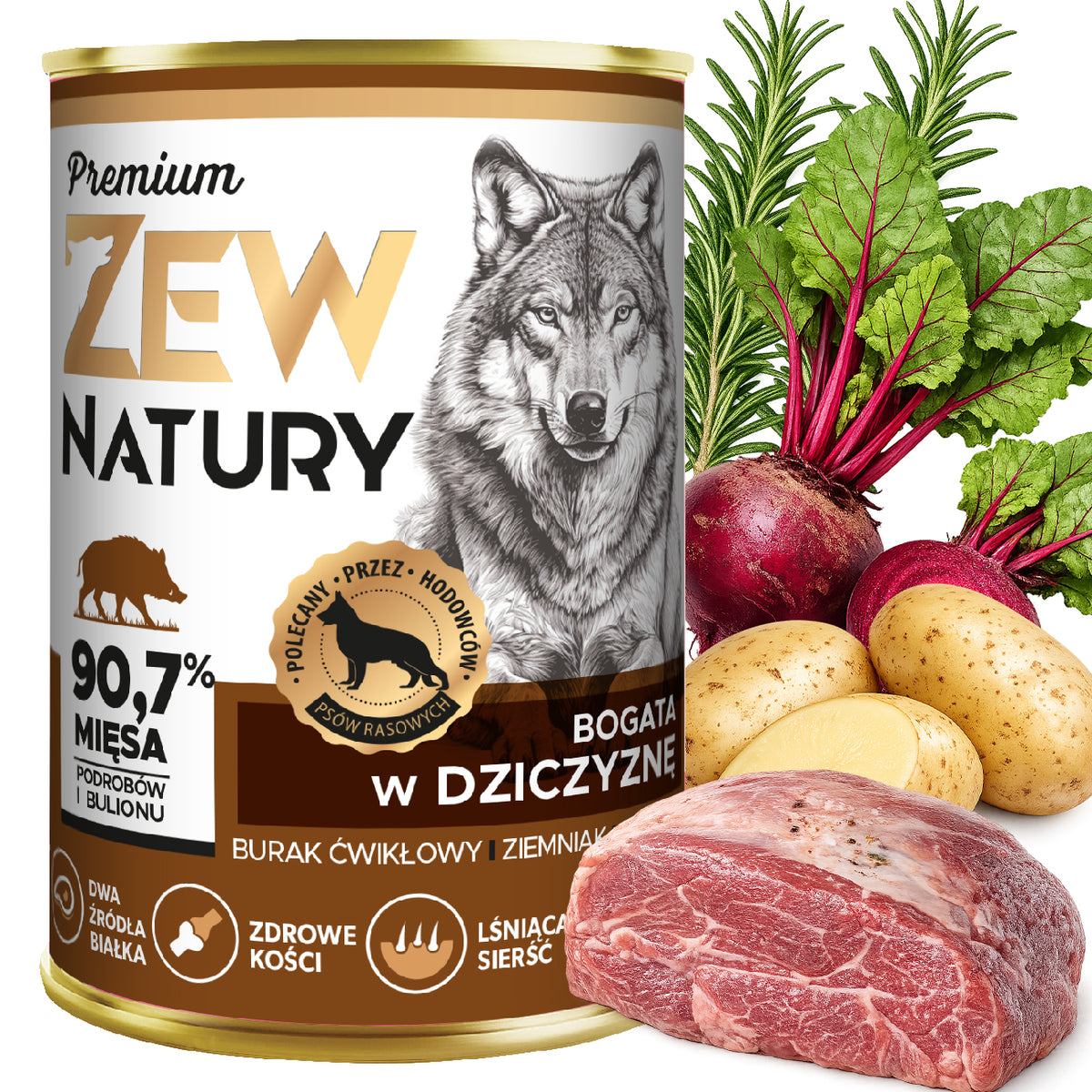 12 x Mokra Karma Mix smaków 400g PREMIUM BEZ RYBY Dla Psa Zew Natury