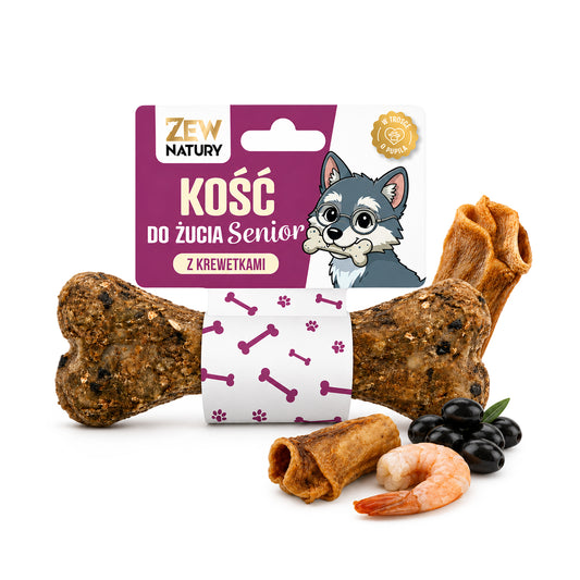 Zew Natury Kość dla seniorów z krewetkami&oliwkami 12cm