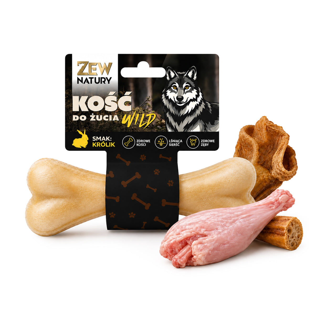 Kość do żucia z królikiem dla psa 12 cm — Zew Natury