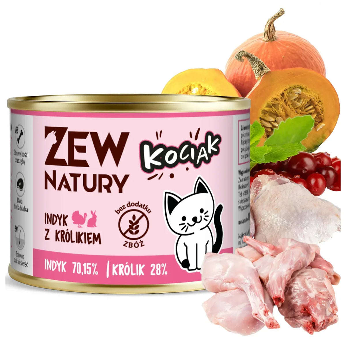 Zew Natury KOT Junior królik puszka 185g - Zew Natury