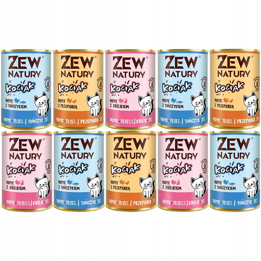 10 x Mokra Karma Mix Smaków 400g Junior Zew Natury Kociak - Zew Natury