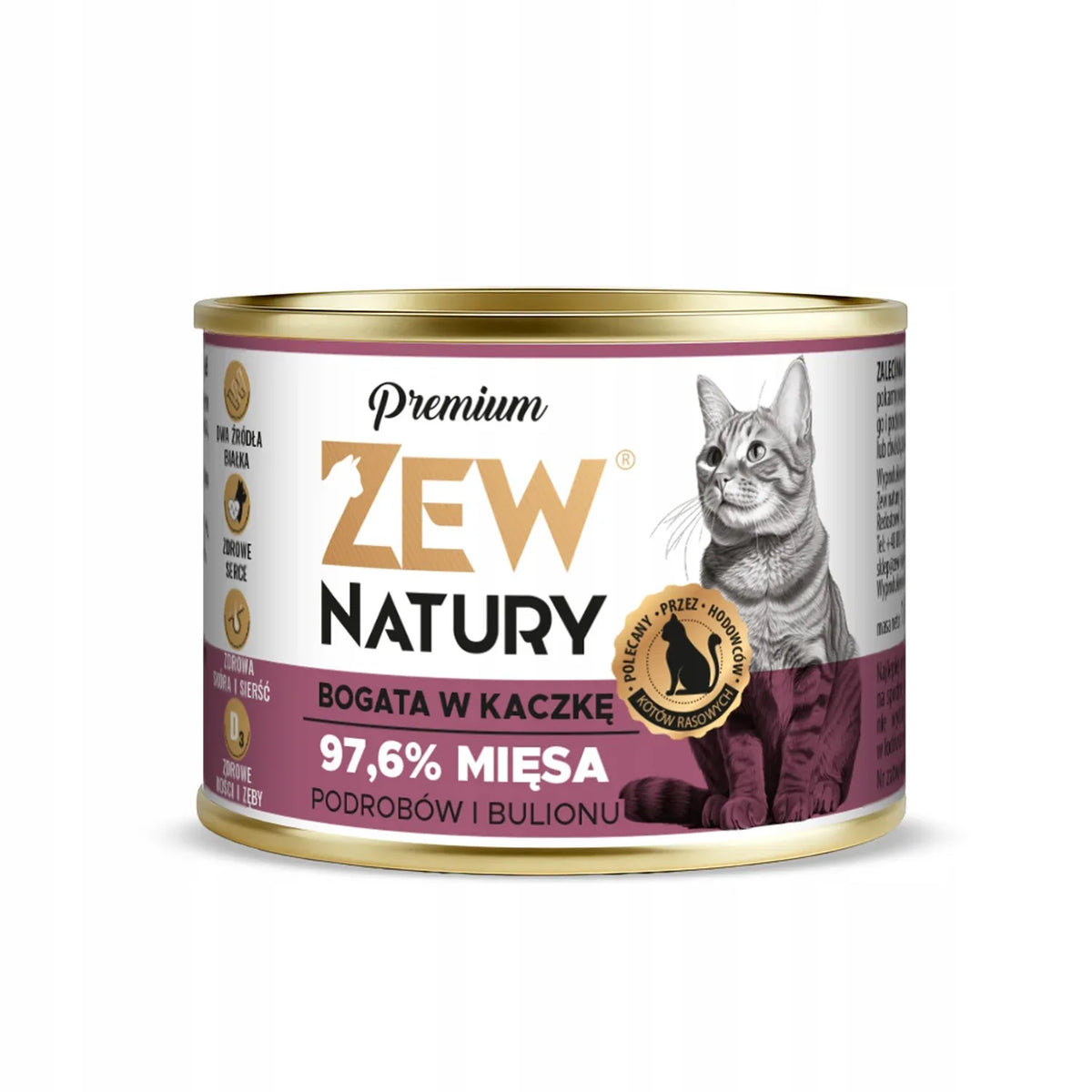 Zew Natury KOT Premium bogata w kaczka puszka 185g - Zew Natury