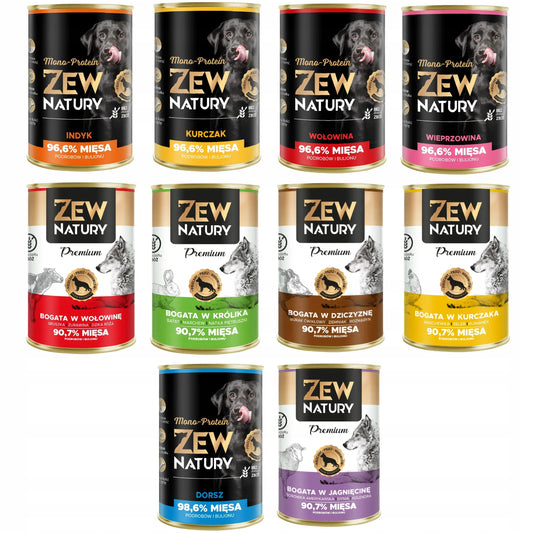 10 x Mokra Karma Mix Smaków 400g Mono+Premium Dla Psa Zew Natury - Zew Natury