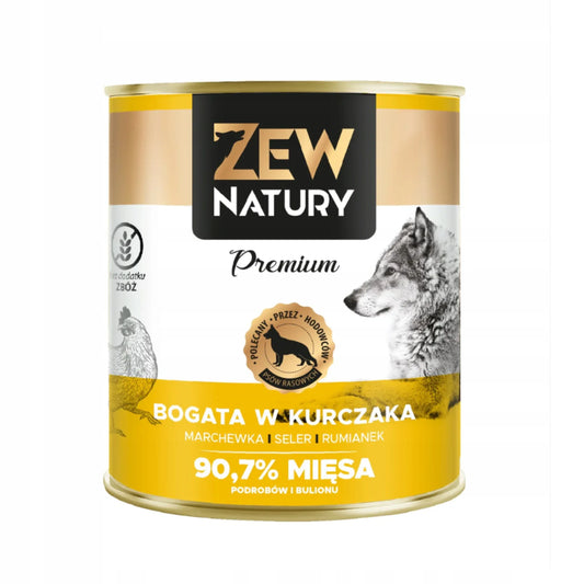 10 x Mokra Karma z Kurczakiem 800g PREMIUM Dla Psa Zew Natury - Zew Natury