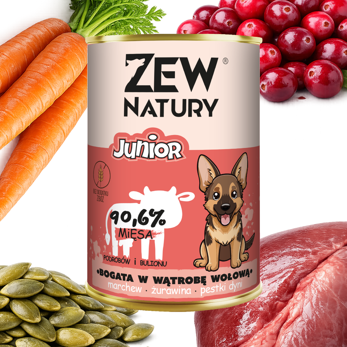 Mokra Karma Bogata w Wątrobę Wołową 400g JUNIOR dla Psa Zew Natury