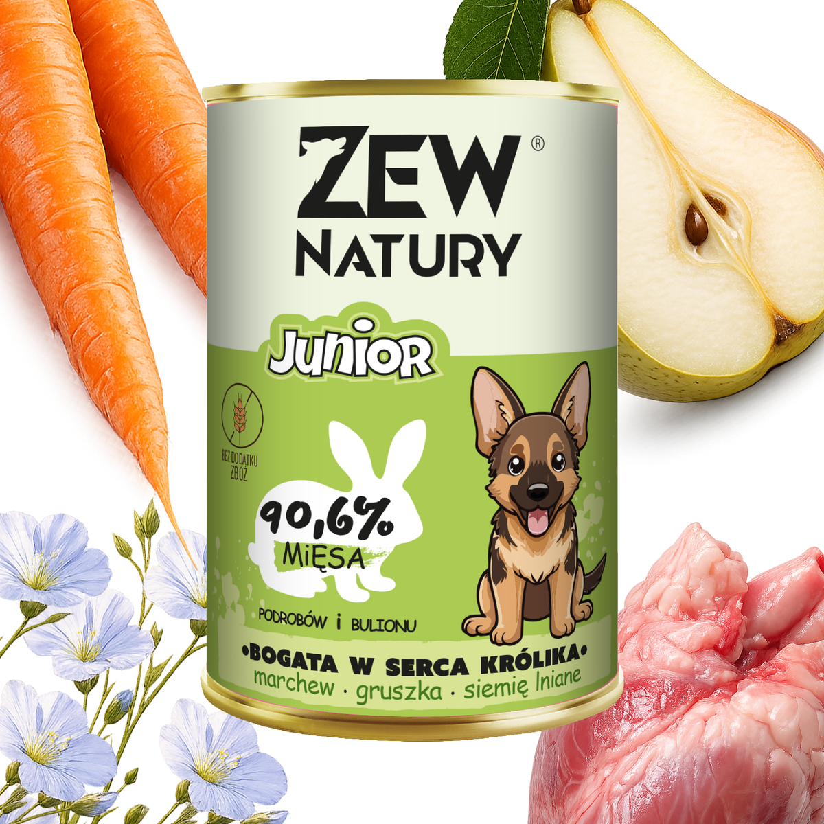 Mokra Karma Dla Szczeniąt Bogata w Królika - Puszka 400g Zew Natury JUNIOR