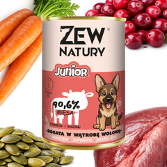 Mokra Karma Bogata w Wątrobę Wołową 400g JUNIOR dla Psa Zew Natury