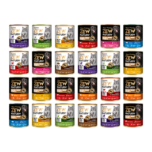 24 x Mokra Karma Mix smaków 800g PREMIUM MONO-PROTEIN Dla Psa Zew Natury