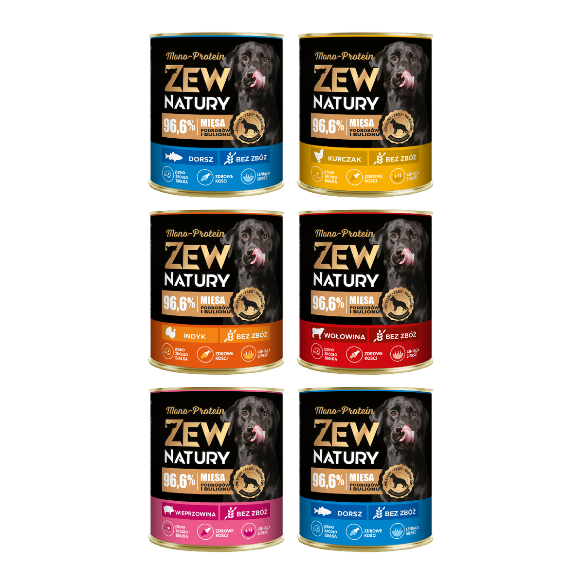 6 x Mokra Karma Mix Smaków 800g MONO-PROTEIN Dla Psa Zew Natury