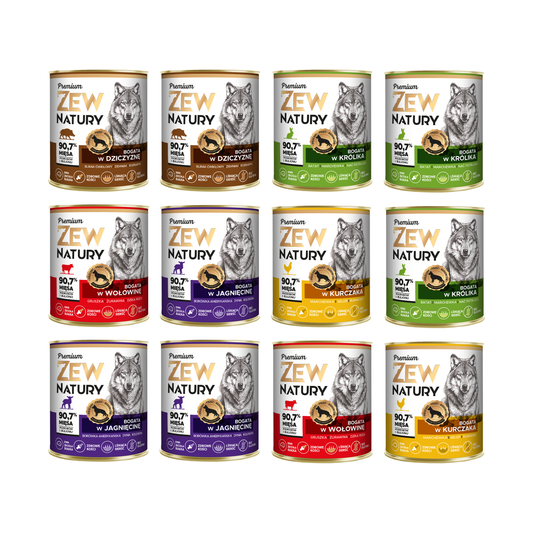 12 x Mokra Karma Mix smaków 800g PREMIUM  Dla Psa Zew Natury