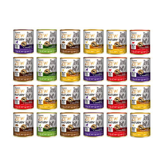 24 x Mokra Karma Mix smaków 800g PREMIUM Dla Psa Zew Natury