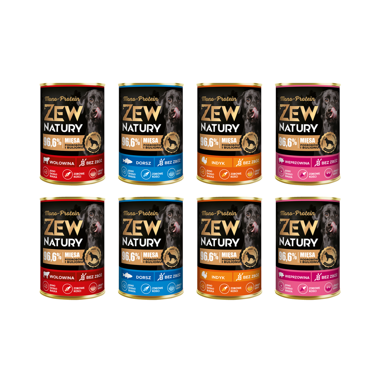 10 x Mokra Karma Mix smaków 400g MONO-PROTEIN BEZ KURCZAKA Dla Psa Zew Natury