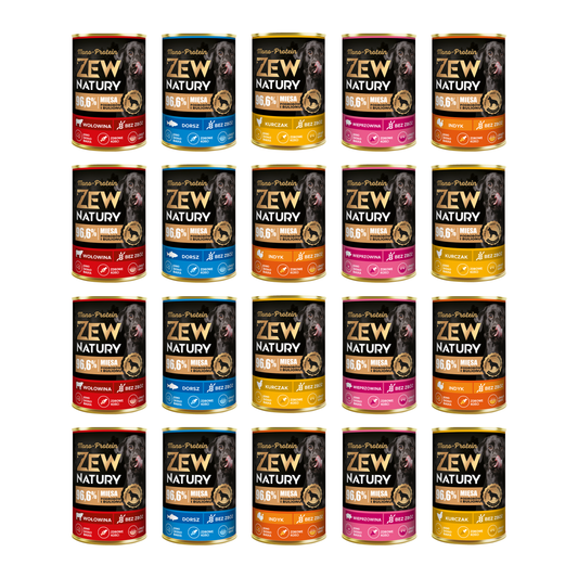 20 x Mokra Karma Mix Smaków 400g Mono-Protein Dla Psa Zew Natury