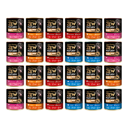 24 x Mokra Karma Mix Smaków 800g MONO-PROTIN  BEZ KURCZAKA Dla Psa Zew Natury