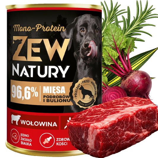 10 x Mokra Karma Wołowina 400g MONO-PROTEIN Dla Psa Zew Natury