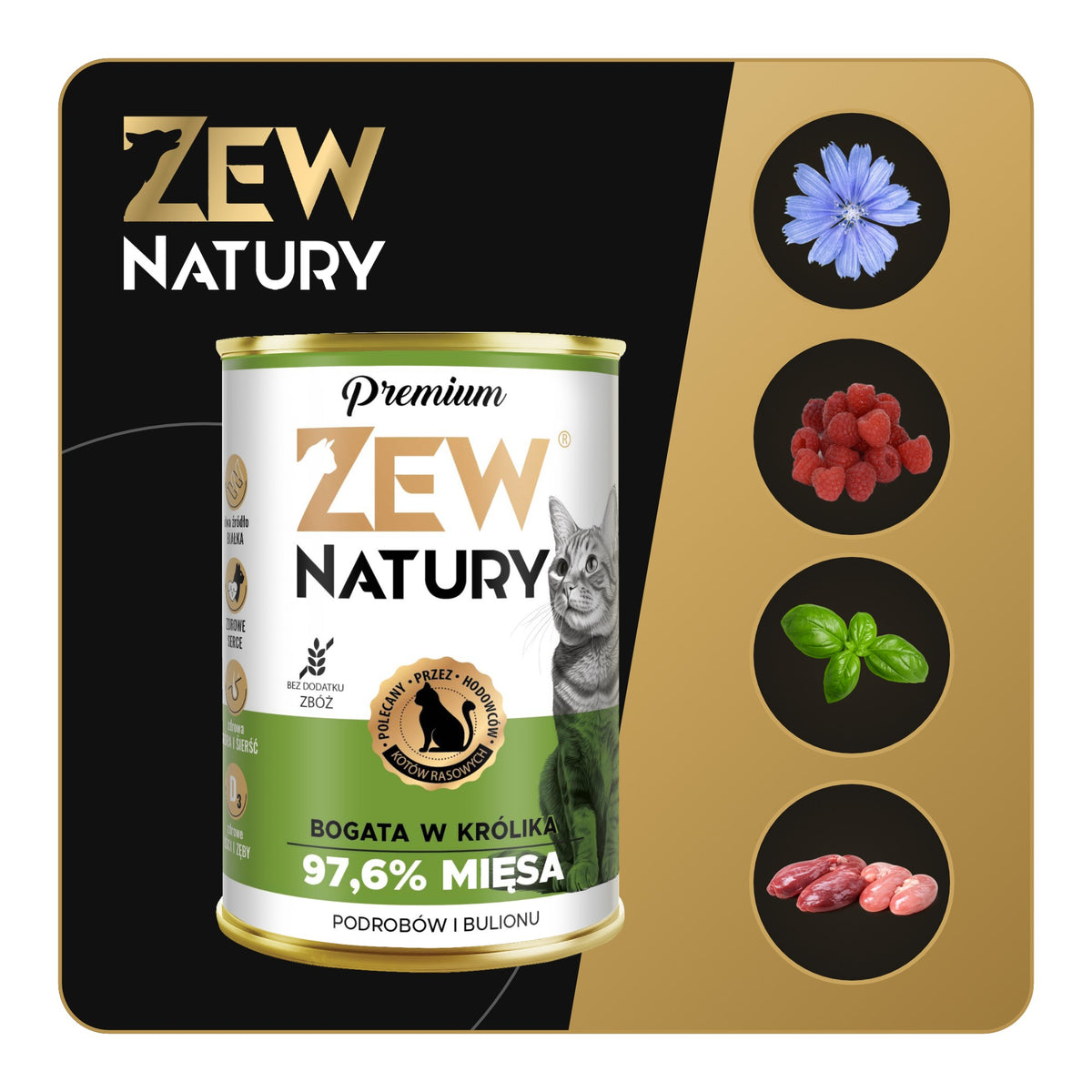 10 × Mokra karma Królik z Indykiem Premium dla kota 400 g