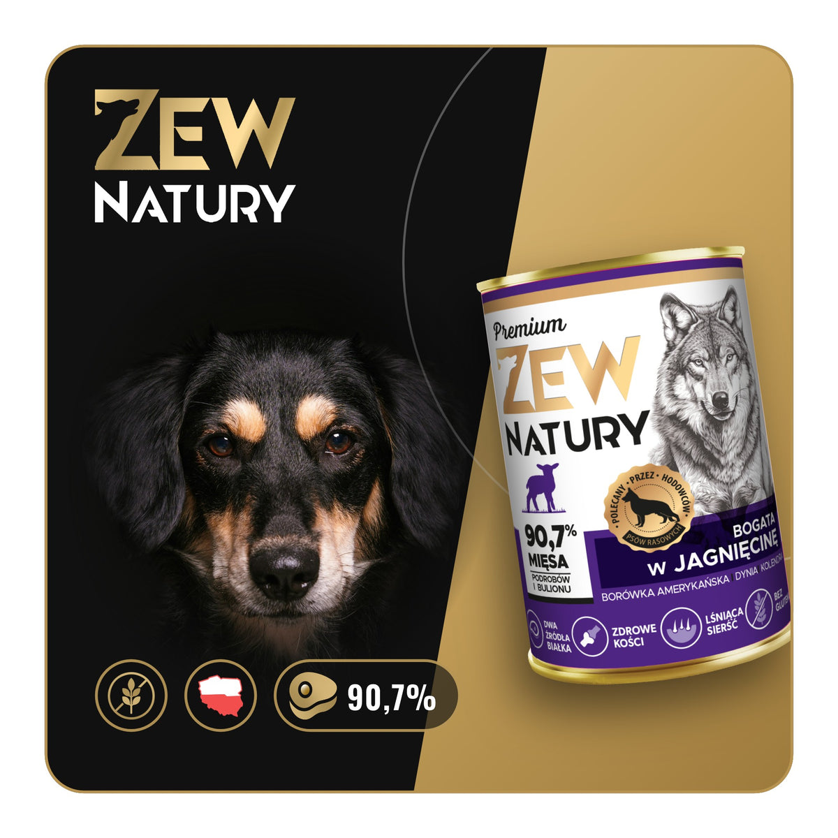 10 × Mokra karma Jagnięcina z Wieprzowiną Premium dla psa 400 g