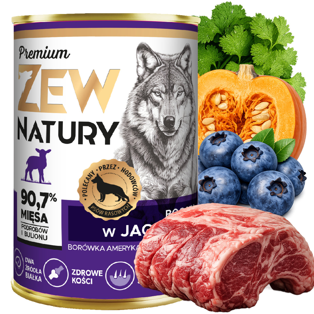 10 x Mokra Karma Bogata w Jagnięcinę 400g PREMIUM Dla Psa Zew Natury