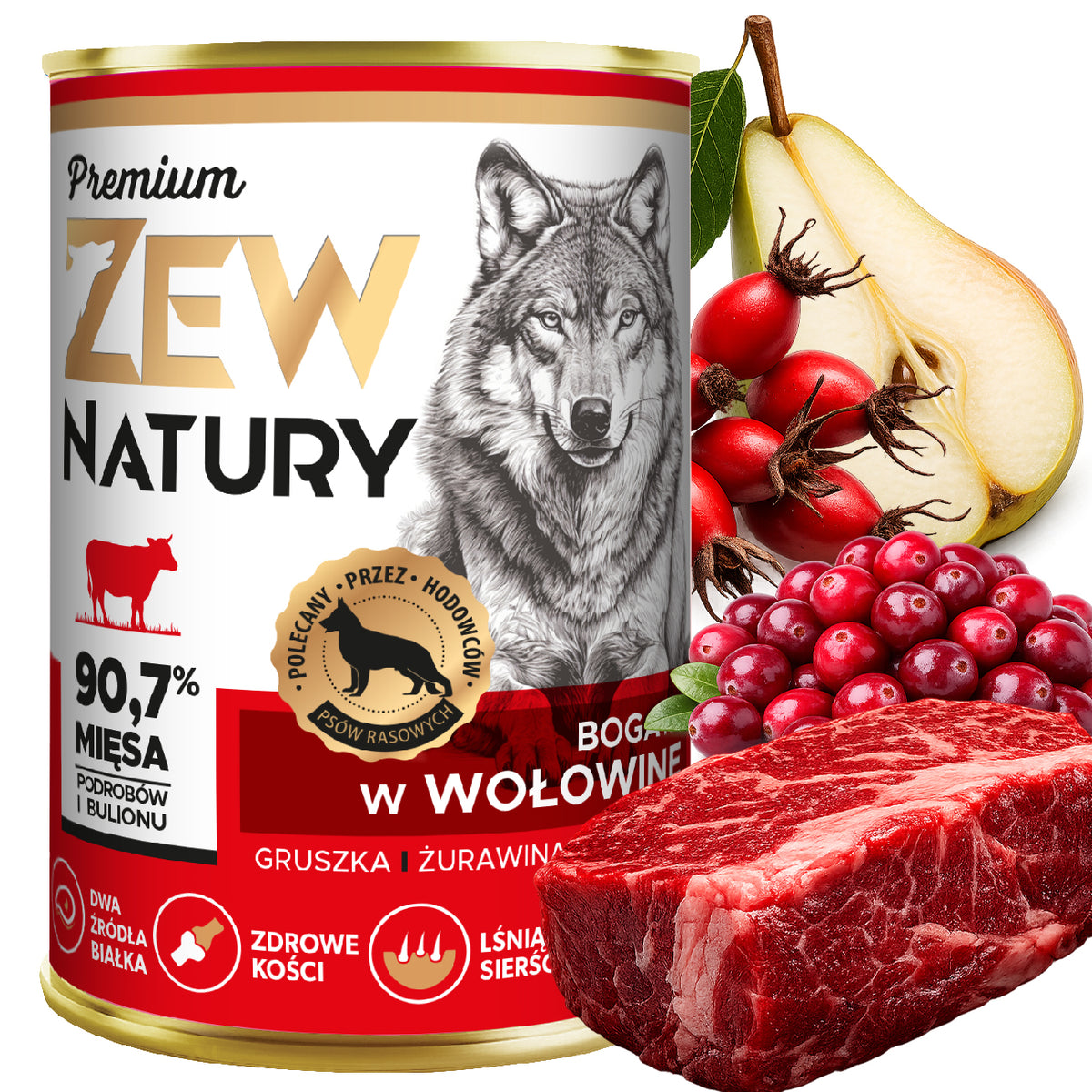 12 x Mokra Karma Mix smaków 400g PREMIUM BEZ RYBY Dla Psa Zew Natury